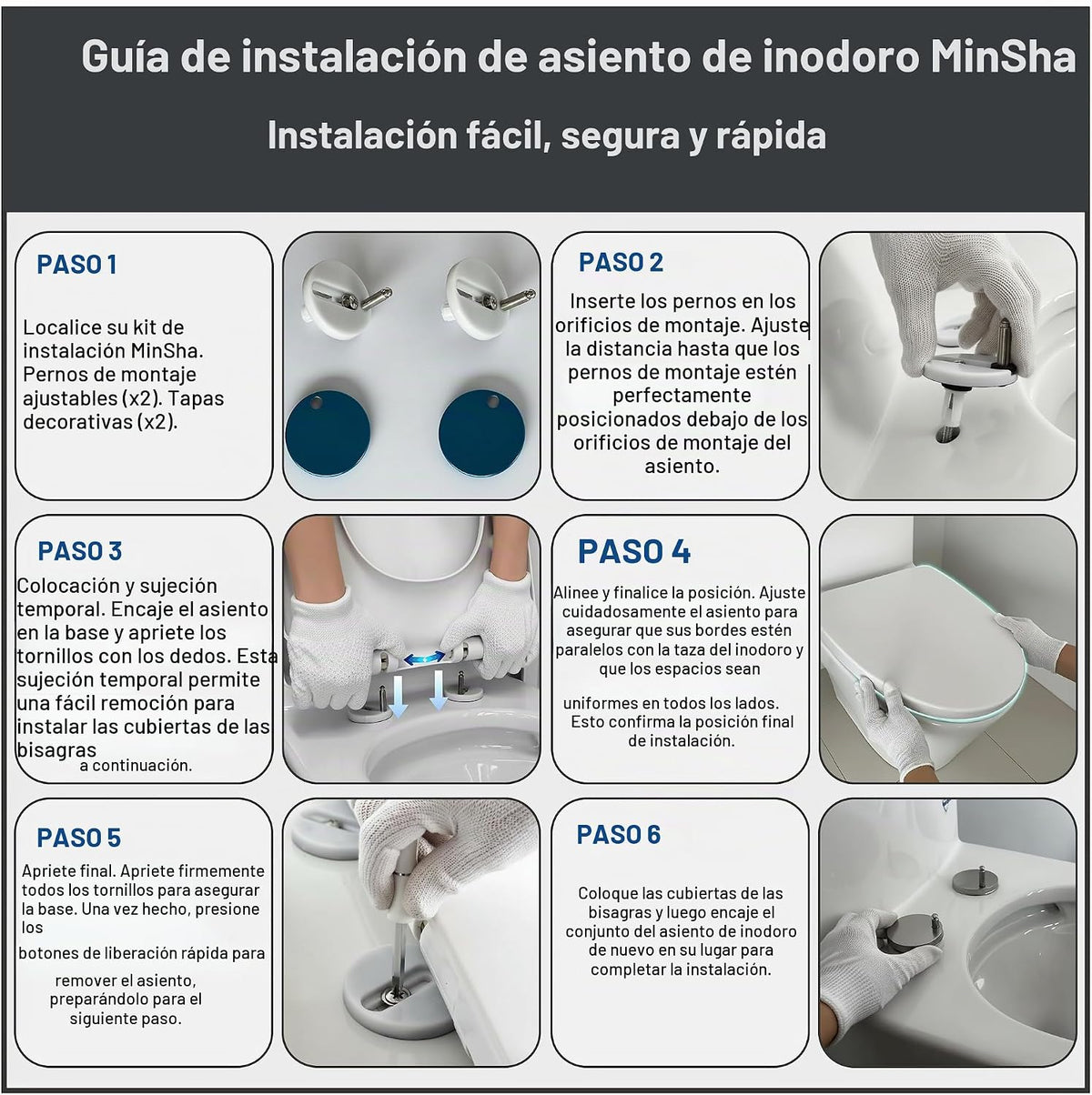 Asiento de inodoro alargado en forma de V MinS709, acabado mate, se...