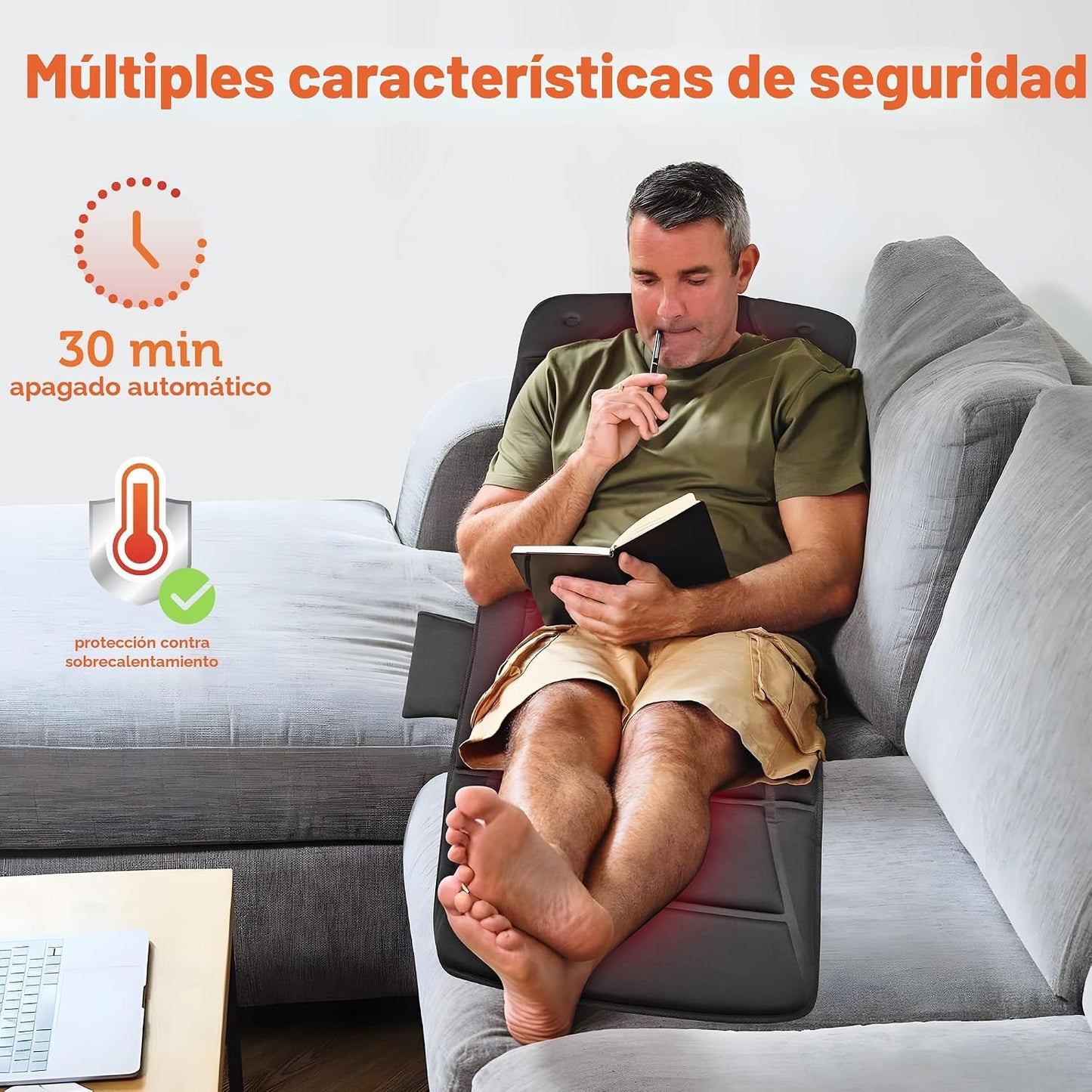 CILI - Alfombrilla de masaje de cuerpo completo con calor, almohadi...