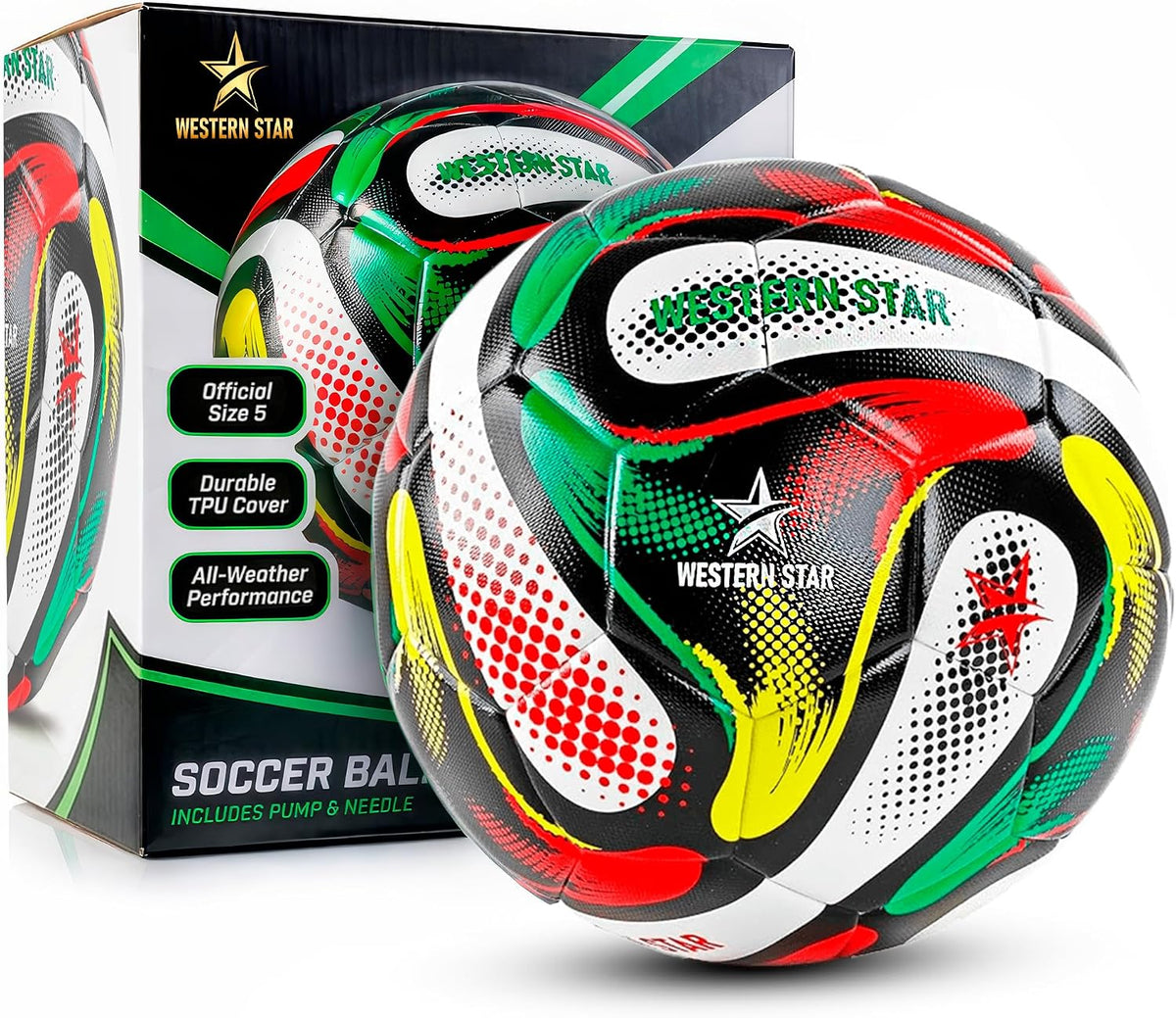Western Star Balón de fútbol Helix- Tamaño 3 4 5 \u2013 Pelotas de...