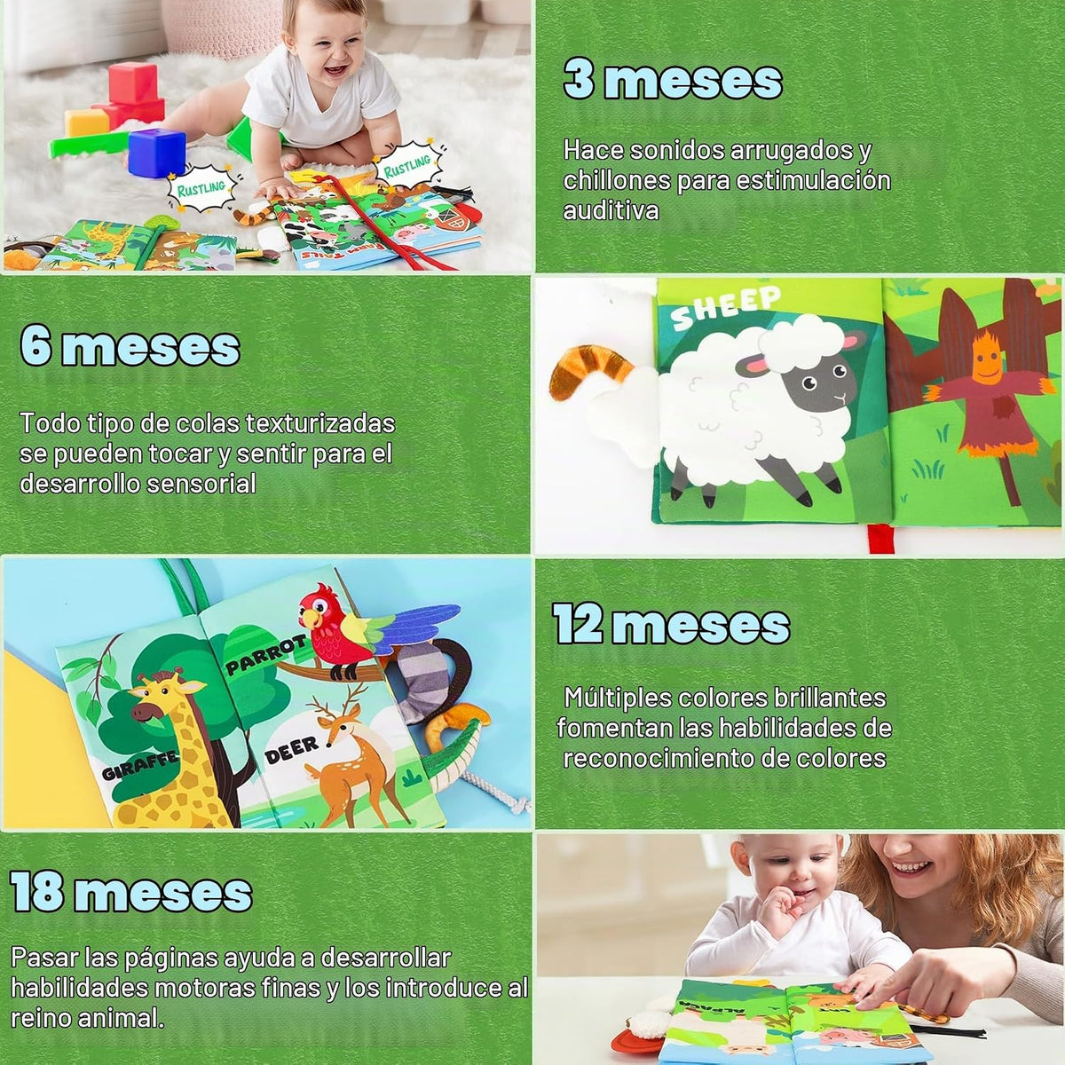 BBWOO Juguete suave para bebé, regalo de ducha para niño recién nac...