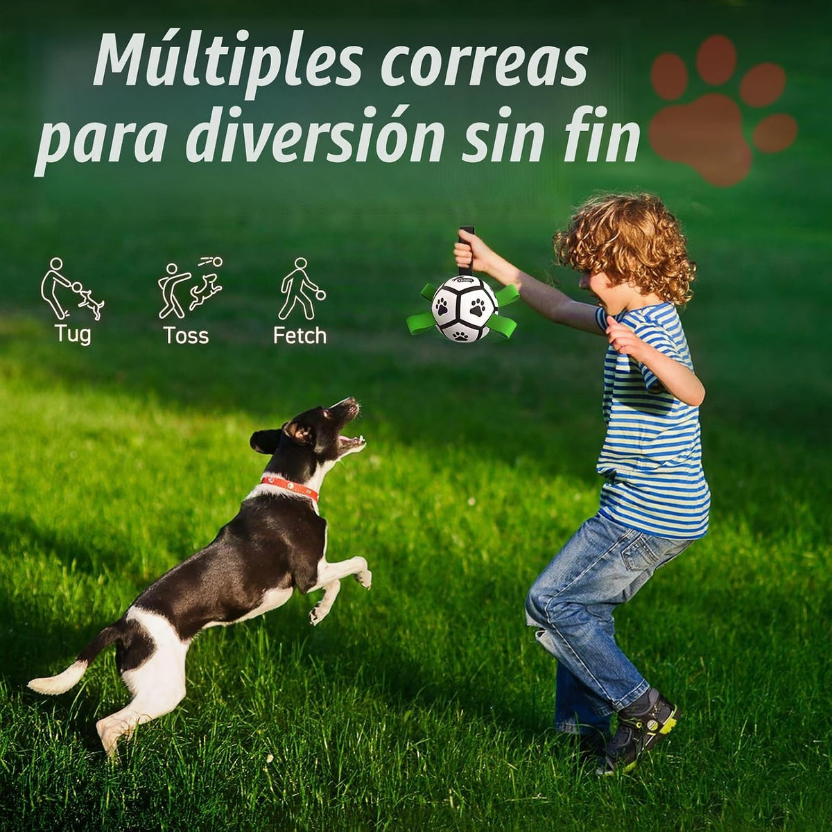 QDAN Juguetes para perros pequeños, pelota de fútbol al aire libre...