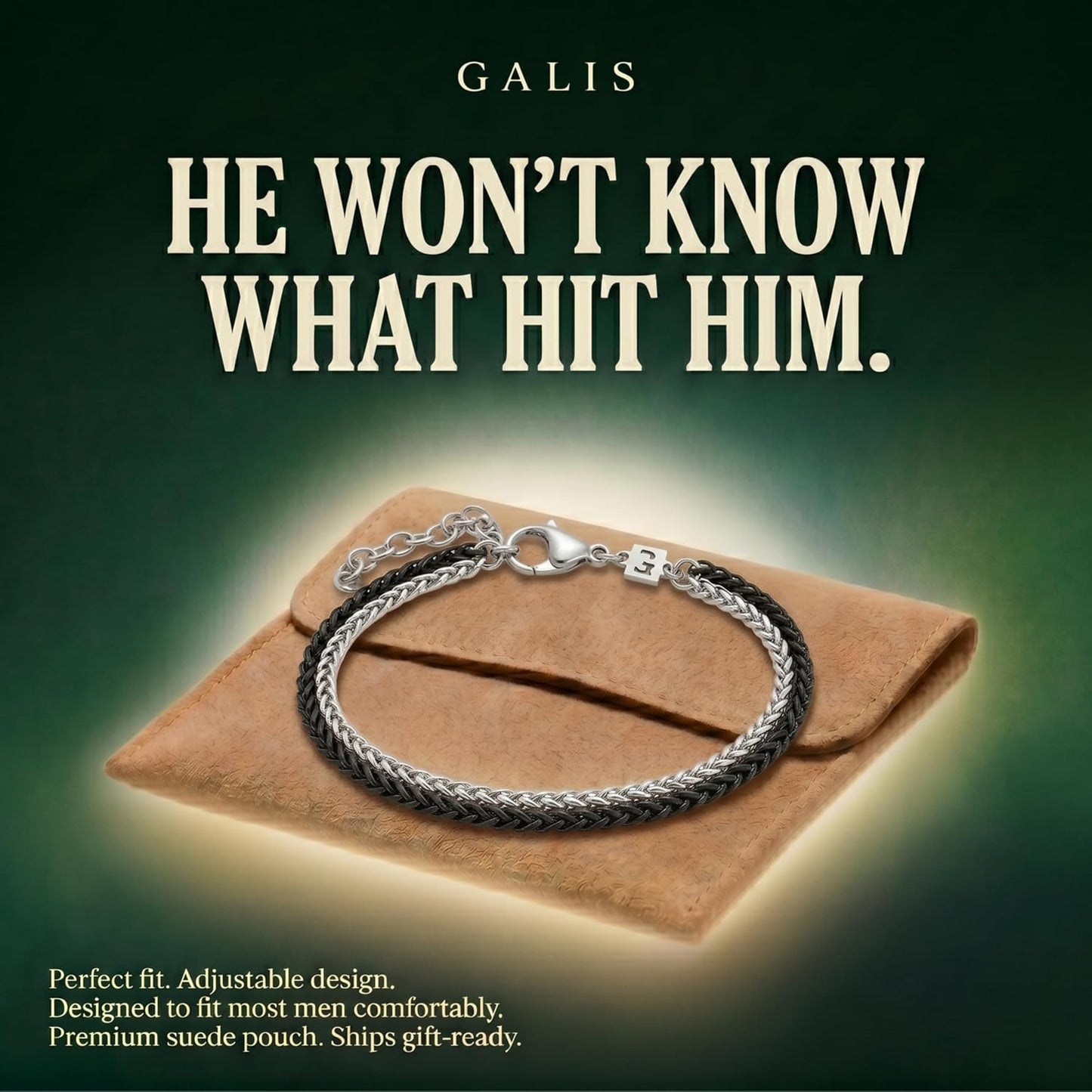 Galis Pulsera Dvir para hombre, acero inoxidable para hombres, puls...