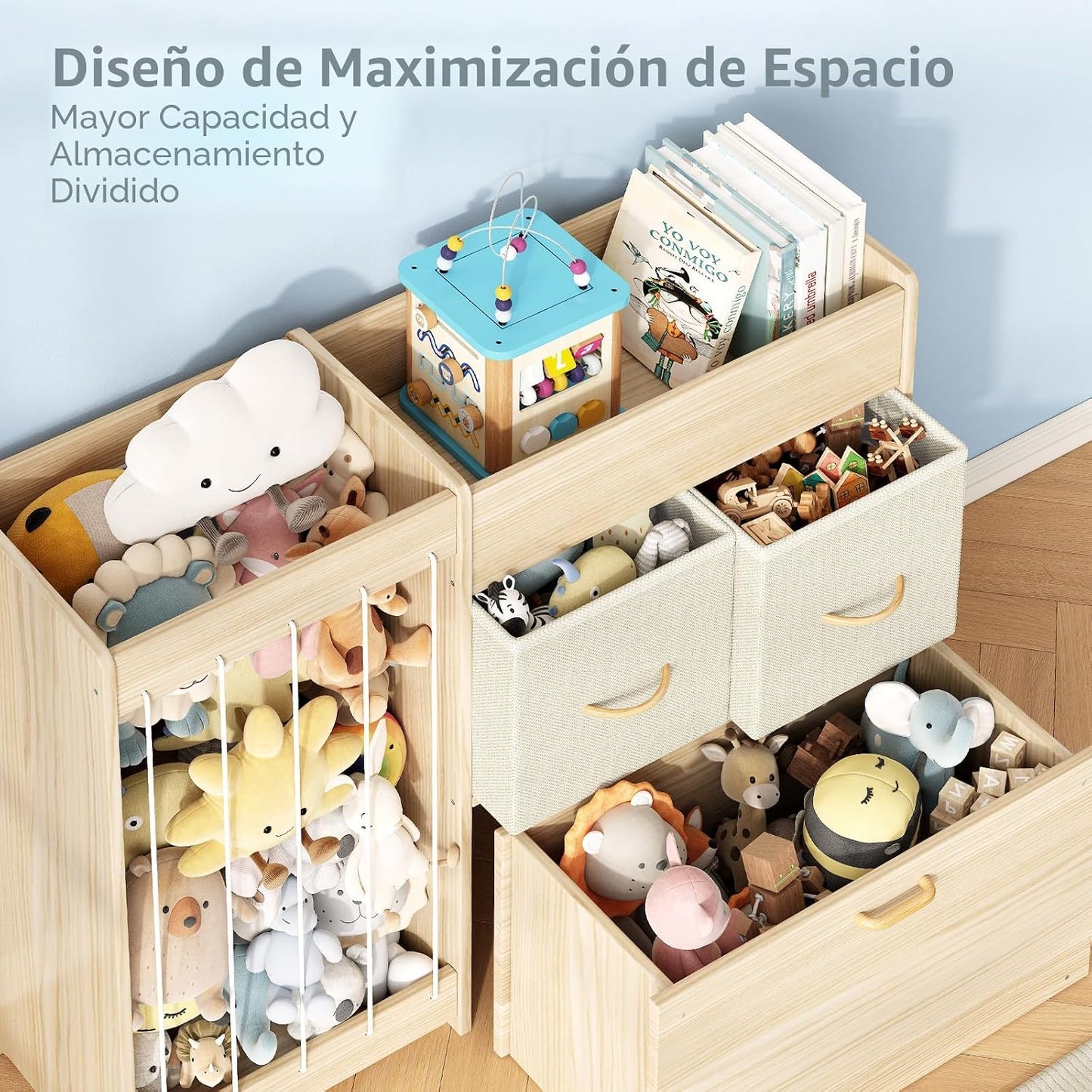 EXPERLAM Organizador de almacenamiento de juguetes con soporte para...