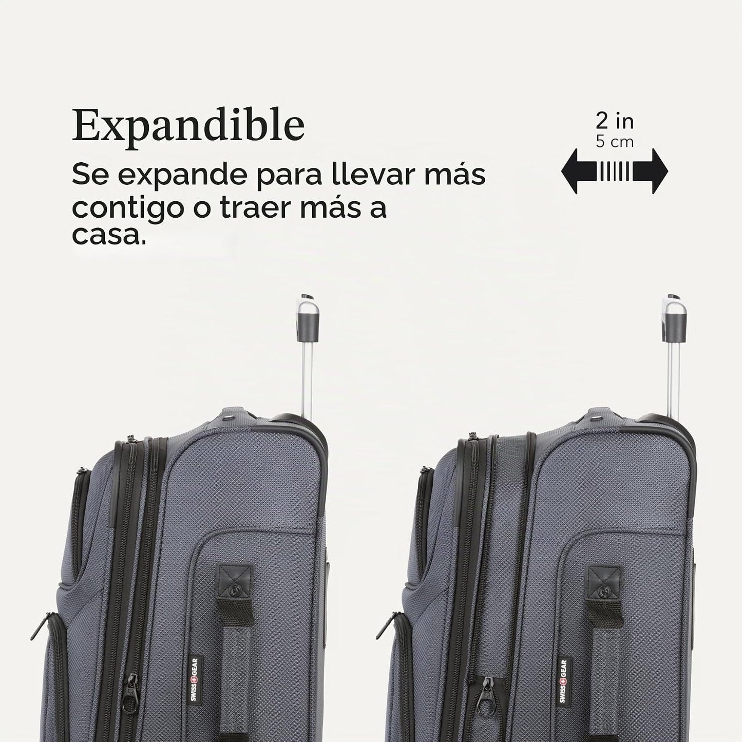 SwissGear Sion Softside Expandible, Gris oscuro, Equipaje de mano,...