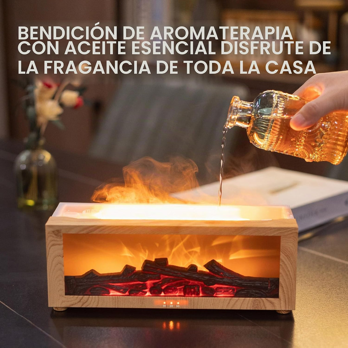 TMEHM Humidificador difusor de aire de llama para chimenea, difusor...