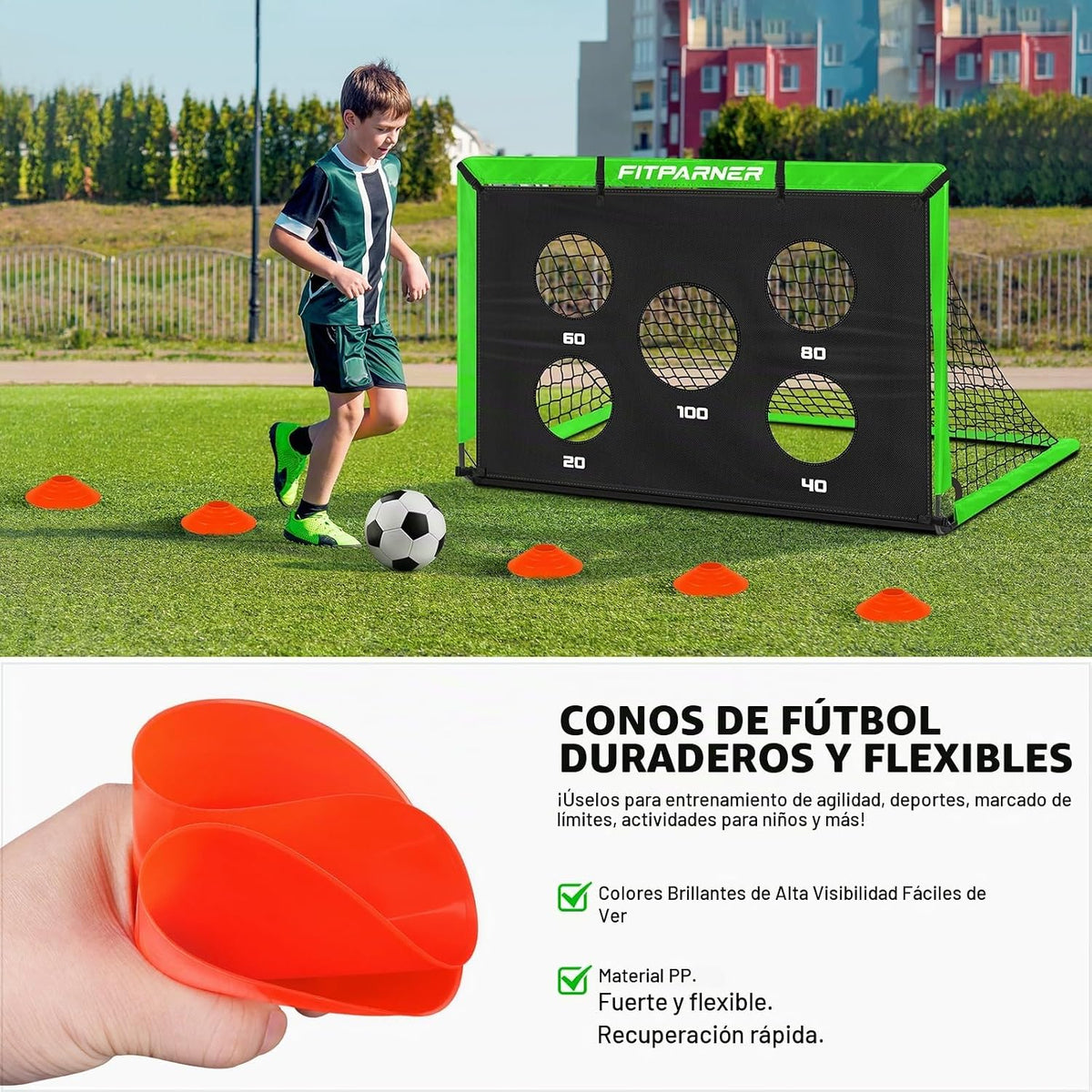 FITPARNER Portería de fútbol, portería de fútbol para niños en el p...