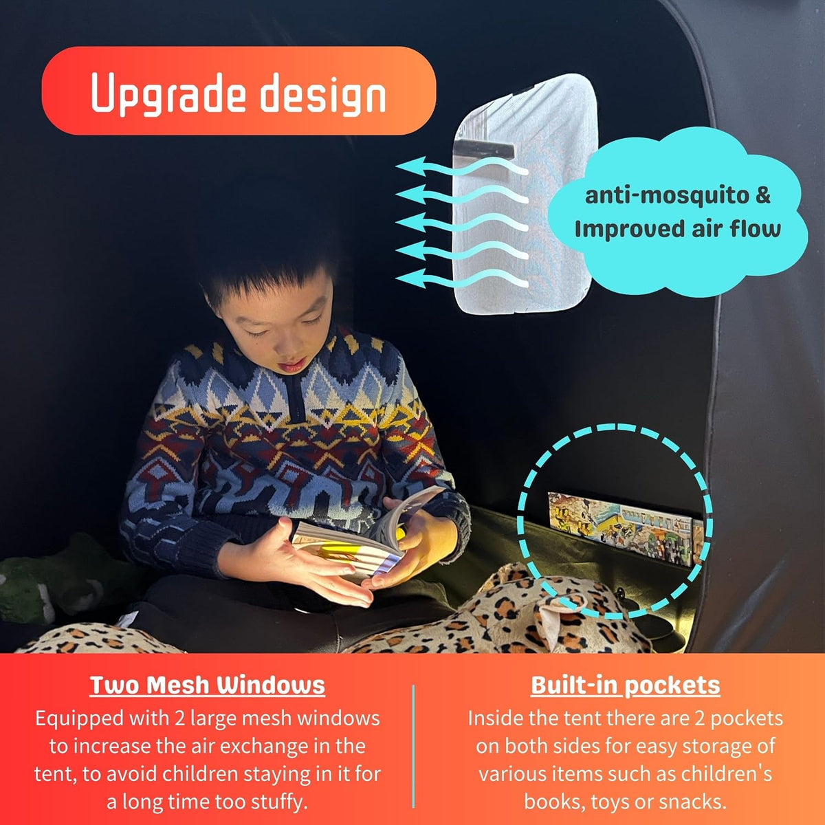 lukidoki Tienda de campaña sensorial para niños y adultos con autis...
