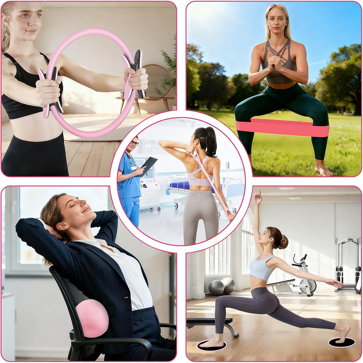 Hoedia Kit de Pilates de 17 Piezas para Mujeres, Equipo de Pilates...
