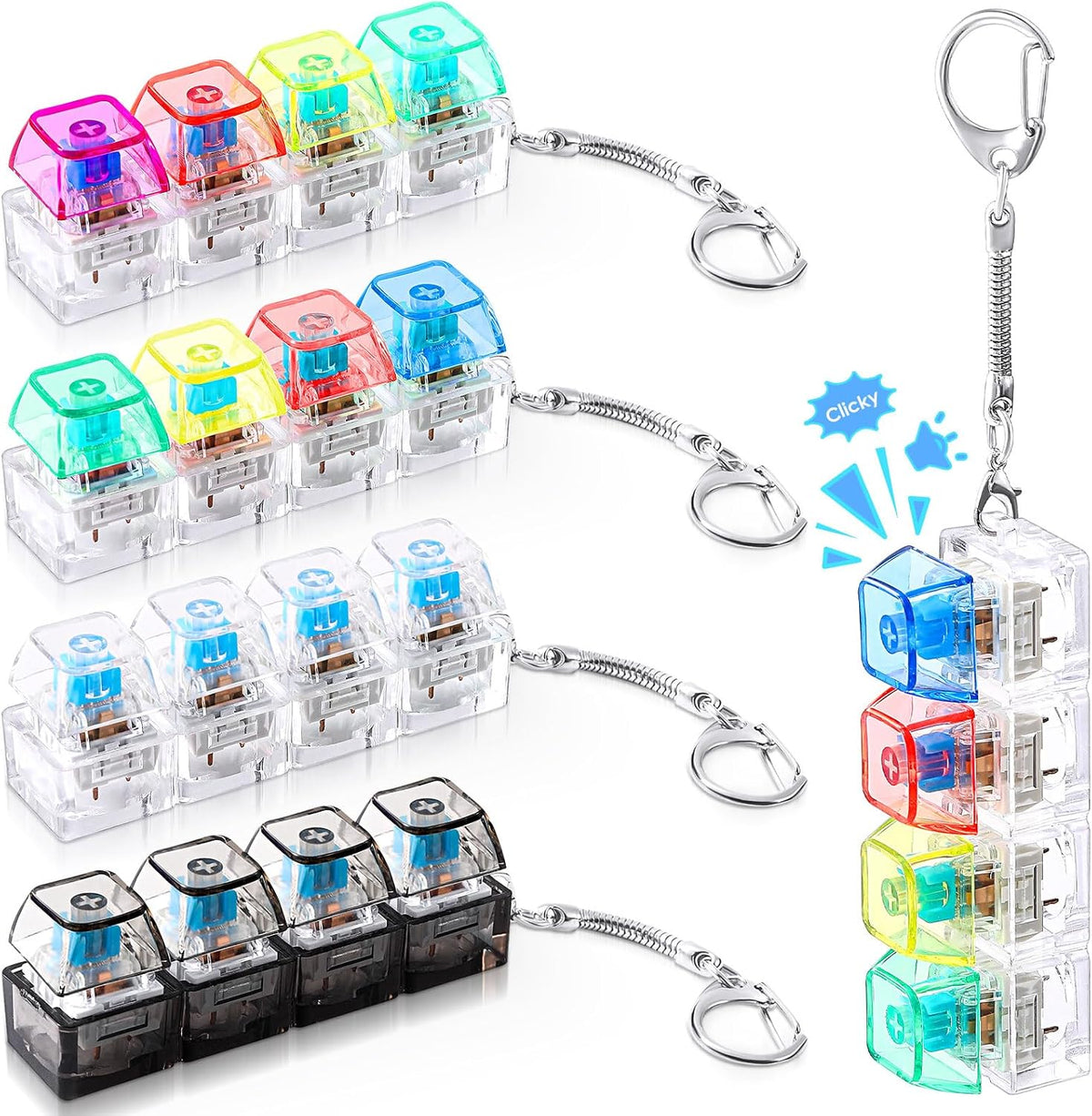 Halloscume 4 Piezas Juguete Fidget de Teclado para Adultos Juguete...