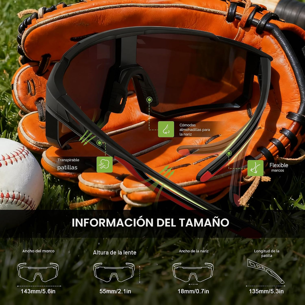 Foliful Gafas de sol deportivas polarizadas para hombres y mujeres...