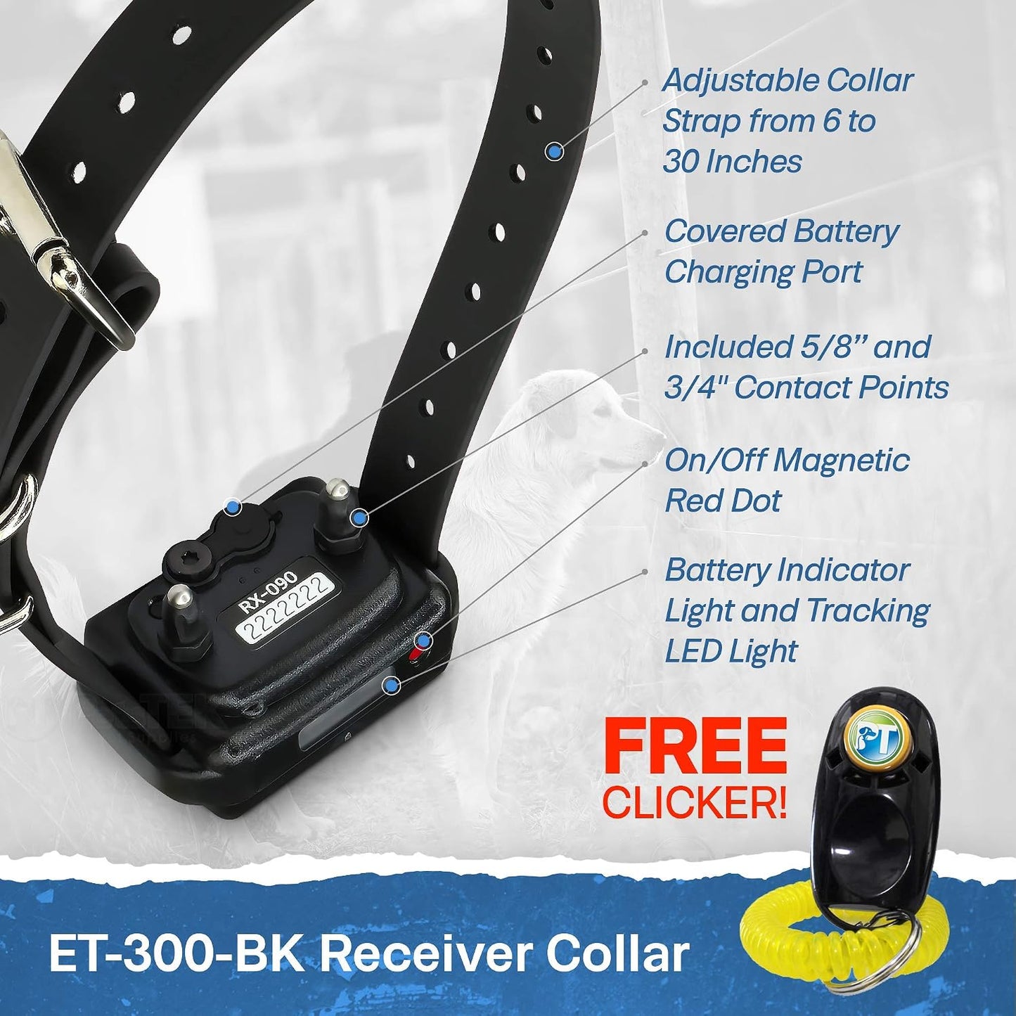 Educator ET-300 Mini Collar E negro para adiestramiento de perros c...