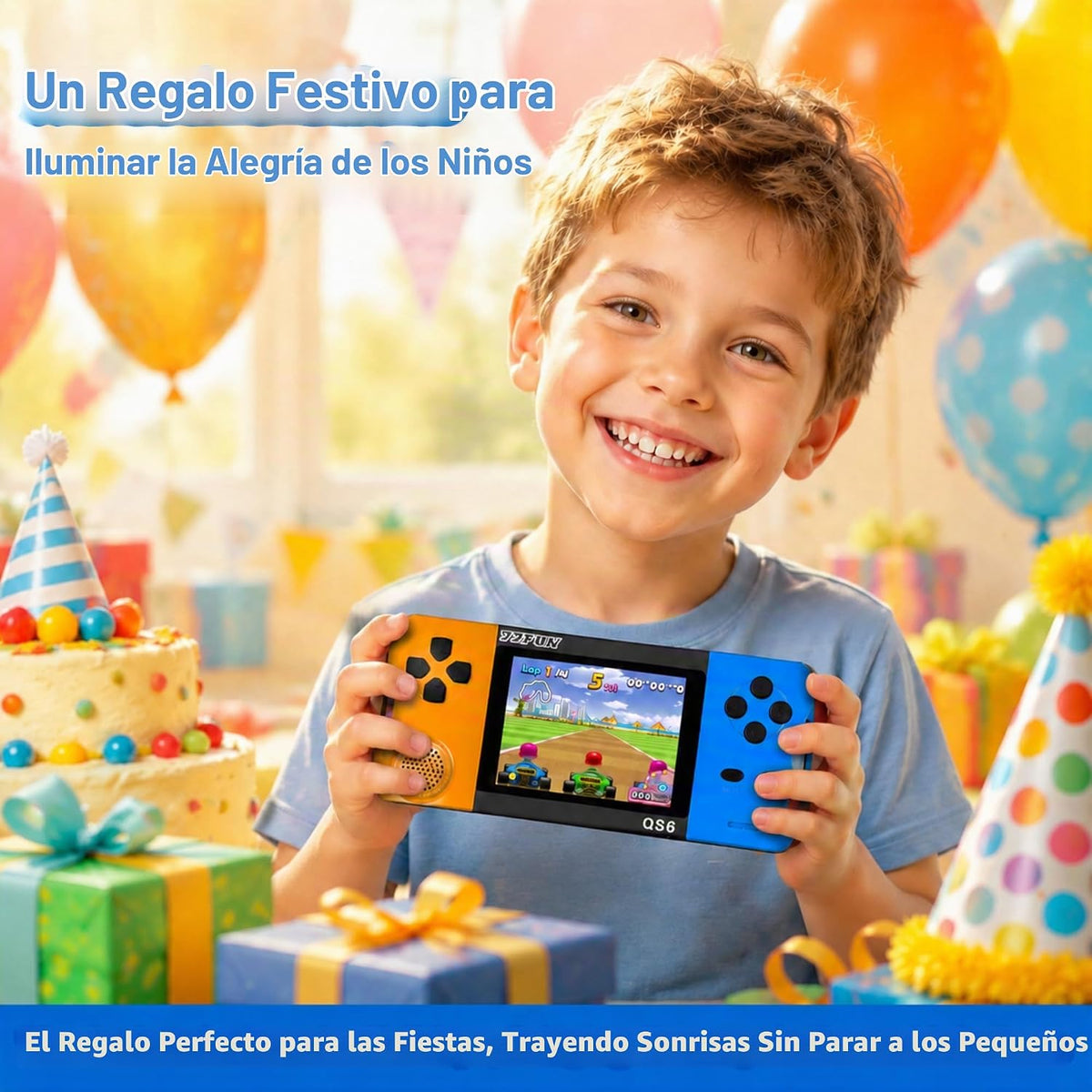 Juegos de mano de 16 bits para niños con pantalla grande IPS de 3.5...
