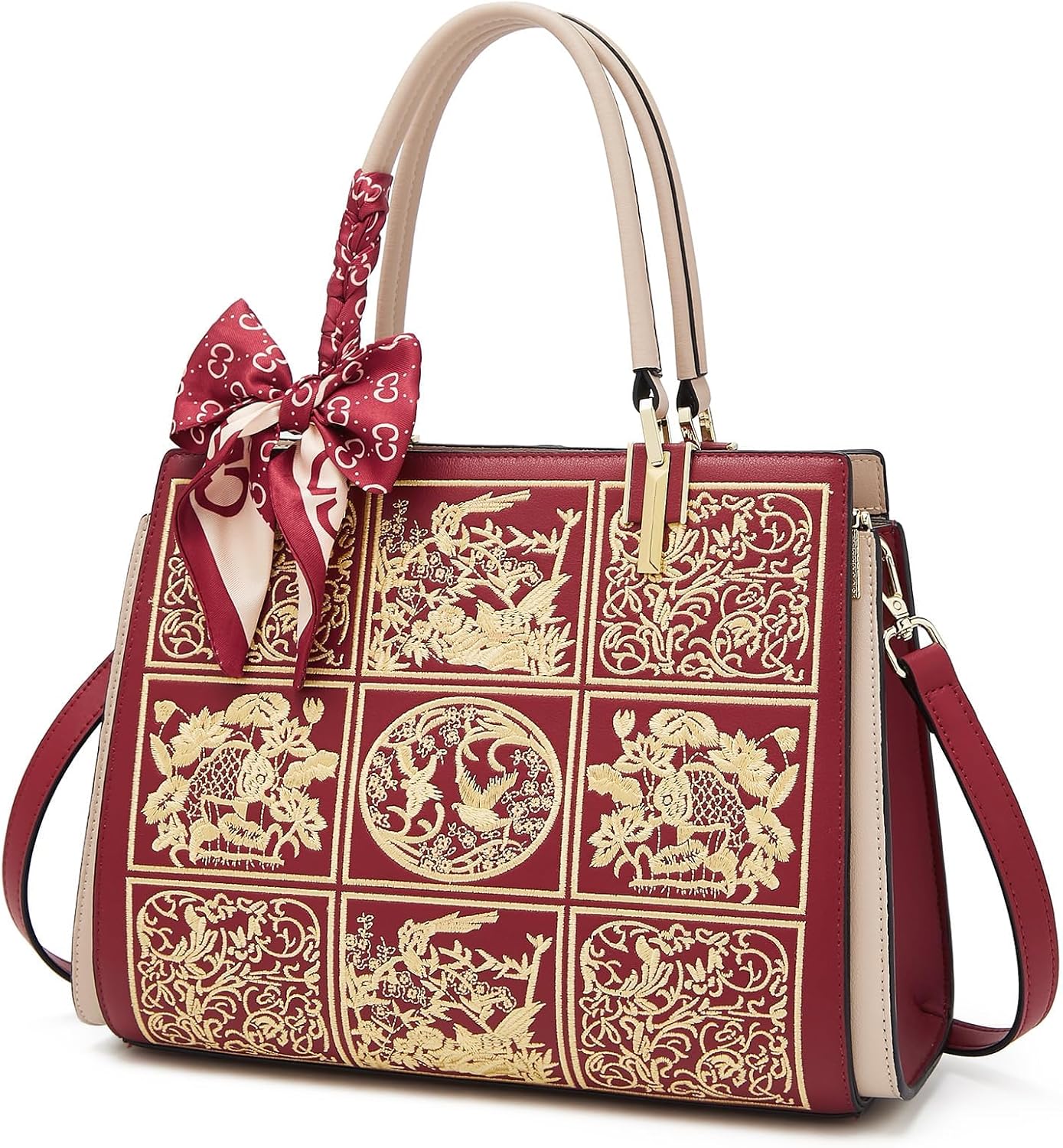 FOXLOVER Bolso Tote Mediano para Mujeres de Diseñador Vintage Satch...