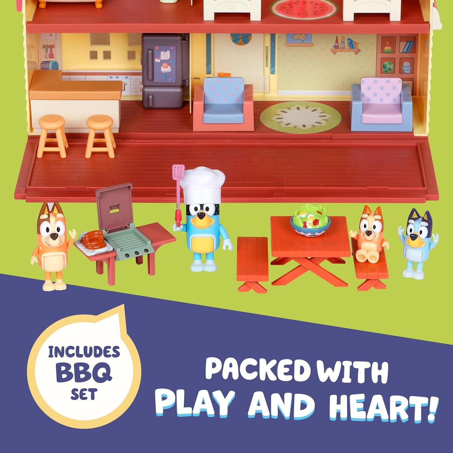 Bluey - Set de juego de casa de juguete, Mega Paquete Familiar Hoga...