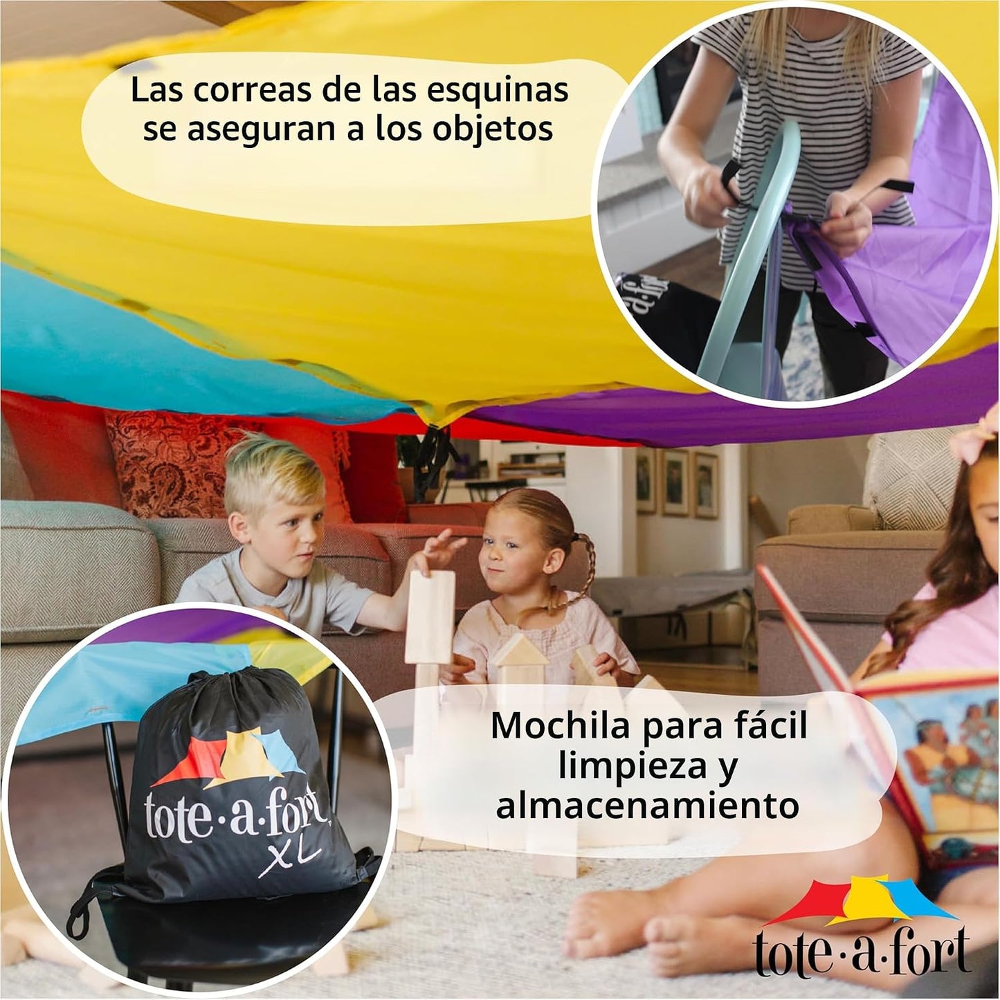 Tote a Fort Original XL Conjunto de construcción de fuerte con mant...