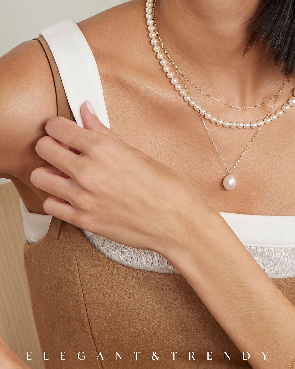 FUNEIA Collar de Perla Delicado para Mujer, Collar de Perla Falso B...