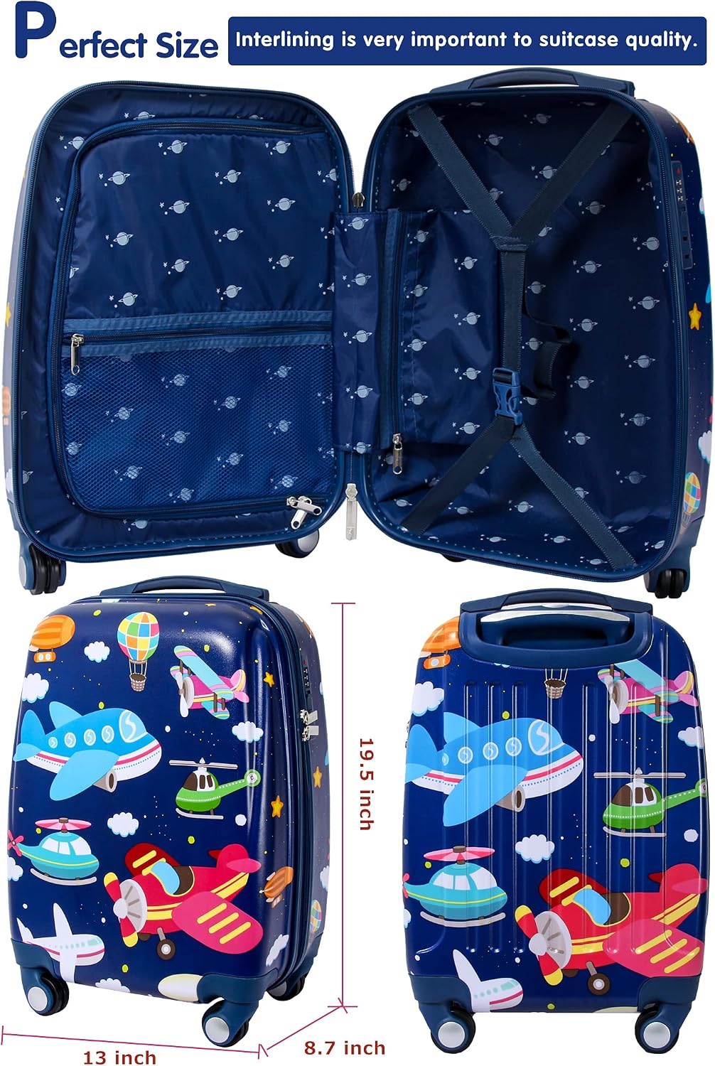 GURHODVO Equipaje de Mano para Niños Maleta con Ruedas para Niños c...
