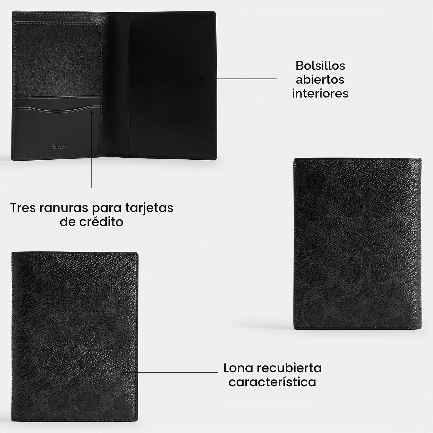 Estuche para pasaporte en cuero natural de plena flor