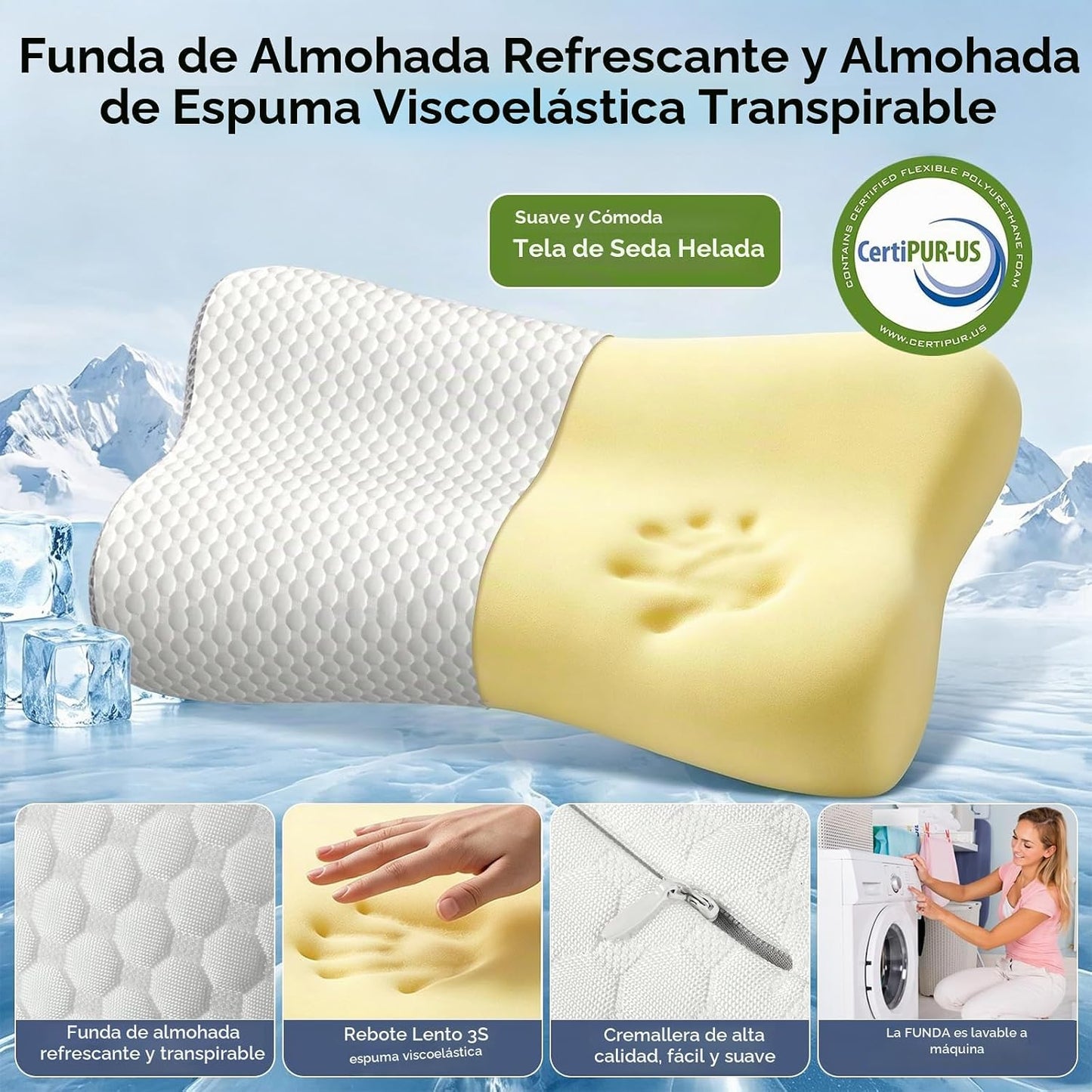 Almohada cervical para el cuello para aliviar el dolor, almohadas d...