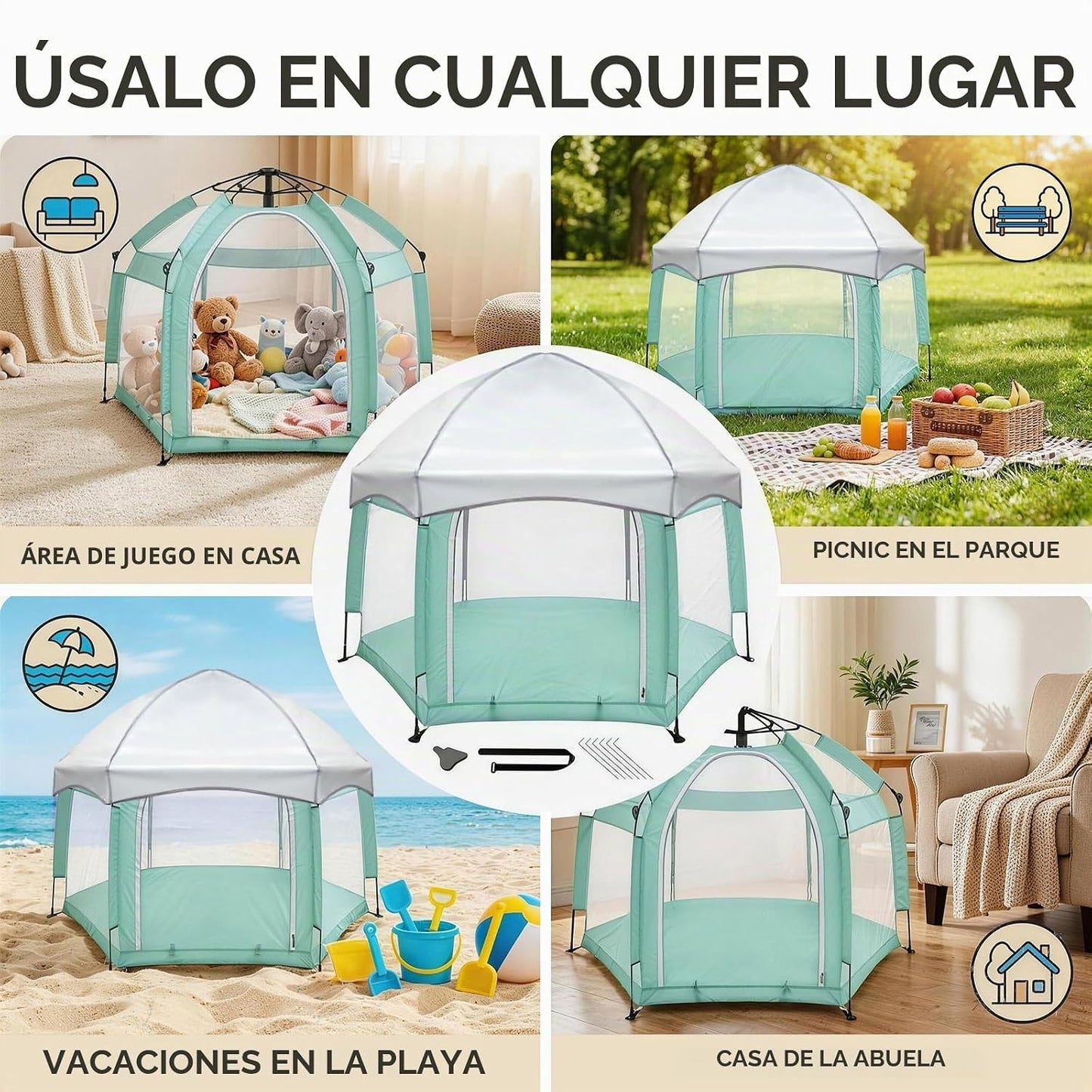 Palopalo Tienda de campaña de playa para bebé, toldo de protección...