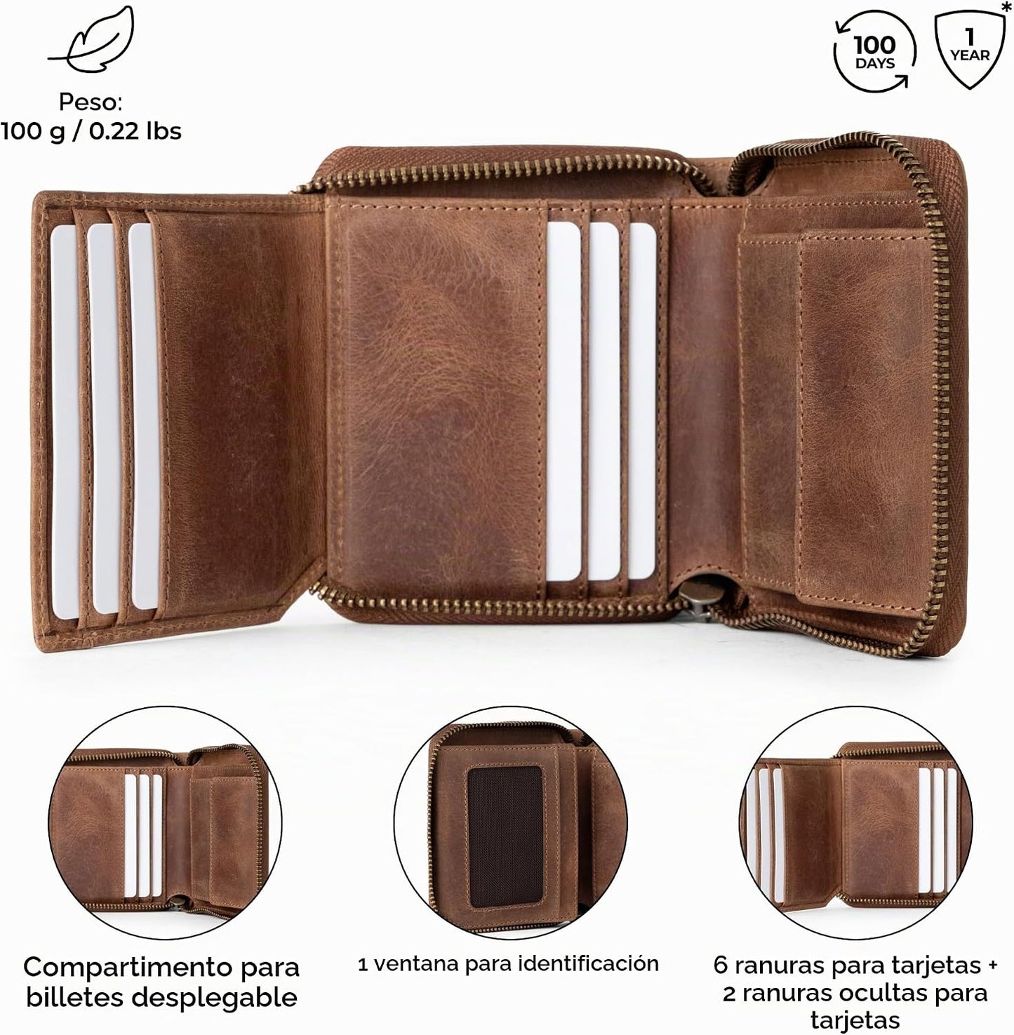 BERLINER BAGS Cartera pequeña de piel auténtica Palermo, caja de re...