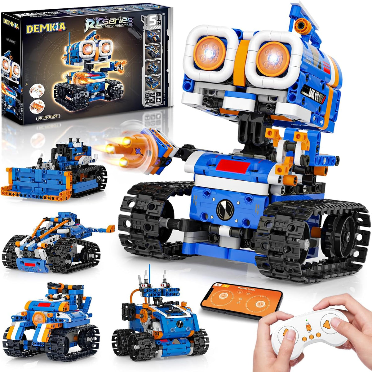 Demkia Kit de Construcción de Robot STEM 5 en 1, 560 PIEZAS APP\/Co...