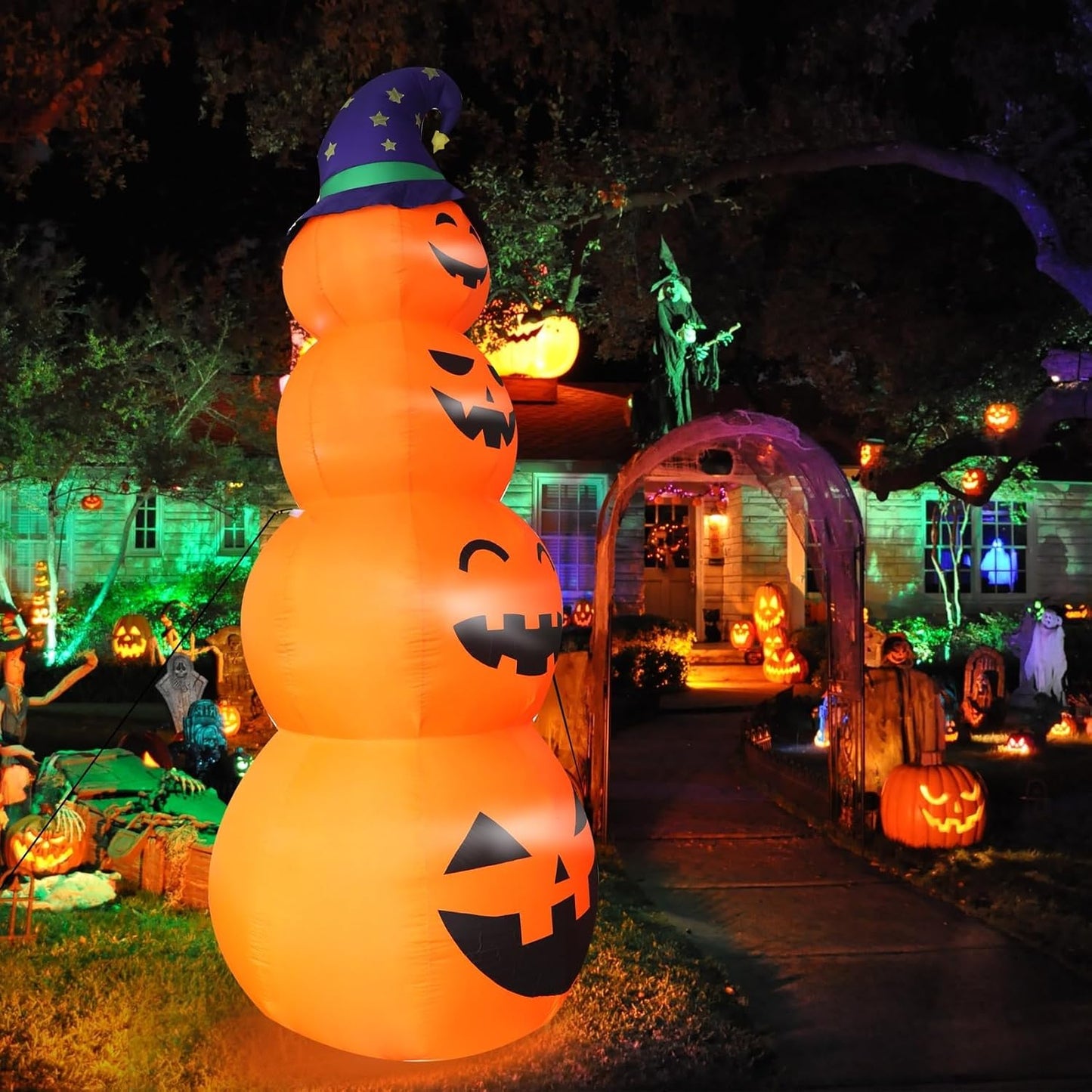 DearSun Calabazas inflables gigantes de Halloween apiladas de 12 pi...