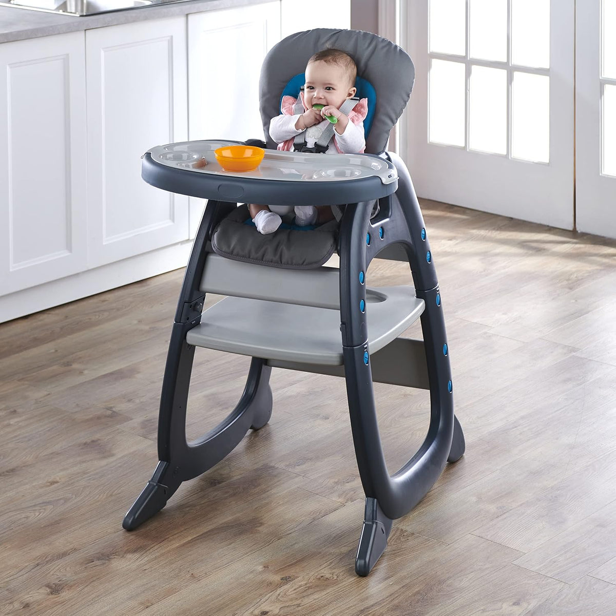 Badger Basket Envee II Silla alta convertible para bebé con asiento...