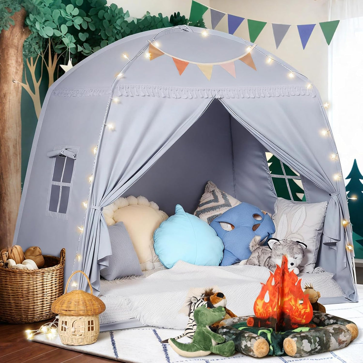 Sumbababy Tienda de Campaña Grande Tipo Tipi para Niños: con Luces...