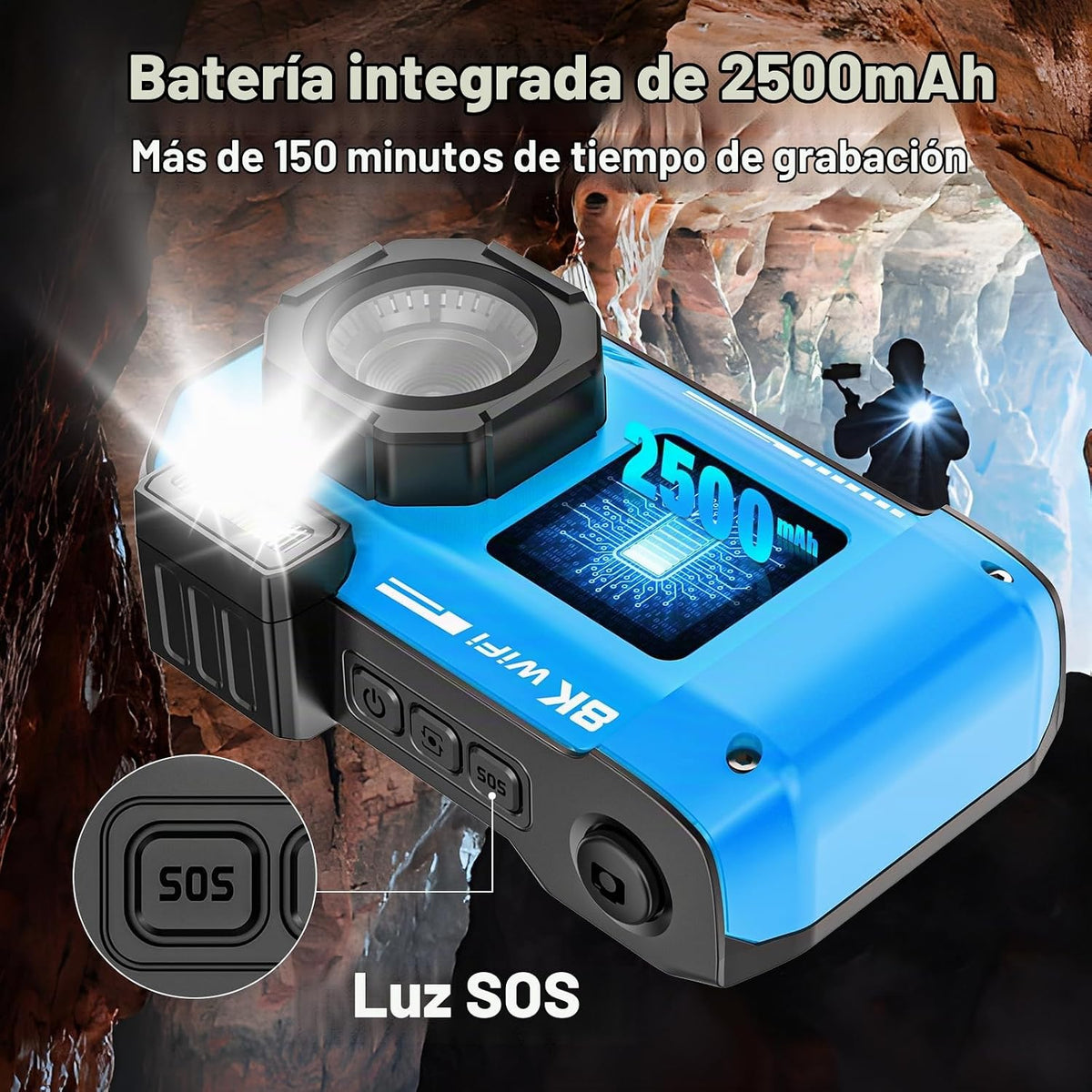 Cámara subacuática de 8 K, WiFi de 33 pies y 70 MP cámara impermeab...