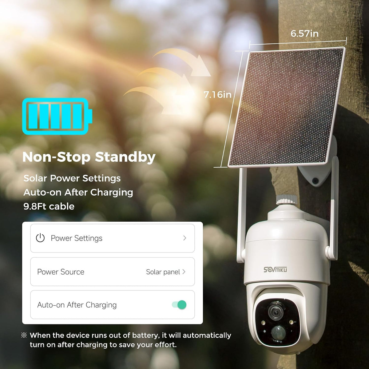 SOVMIKU 2CQ1 AI 2K Cámara de seguridad solar inalámbrica para exter...