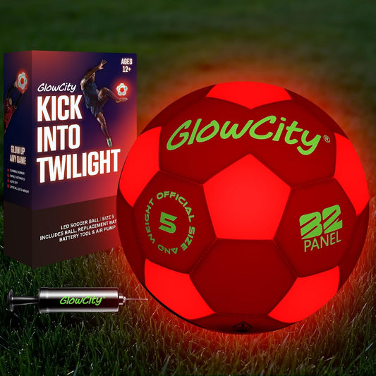 GlowCity Balón de fútbol que brilla en la oscuridad - Tamaños 3, 4,...