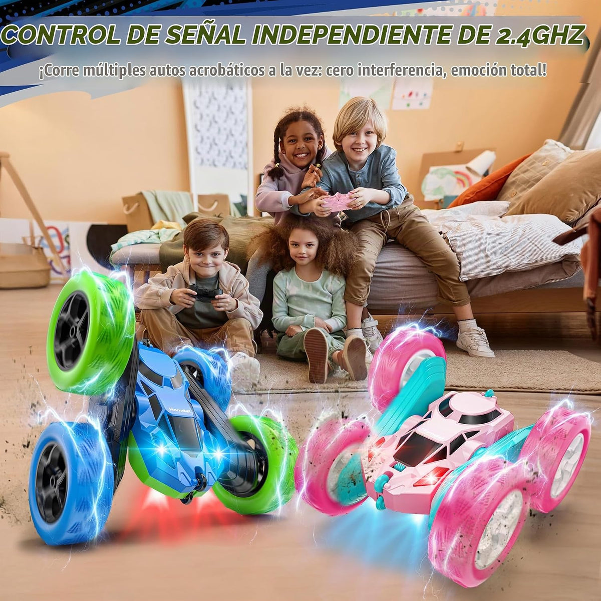 Hamdol Auto RC mejorado para niños, vehículo de acrobacias de doble...