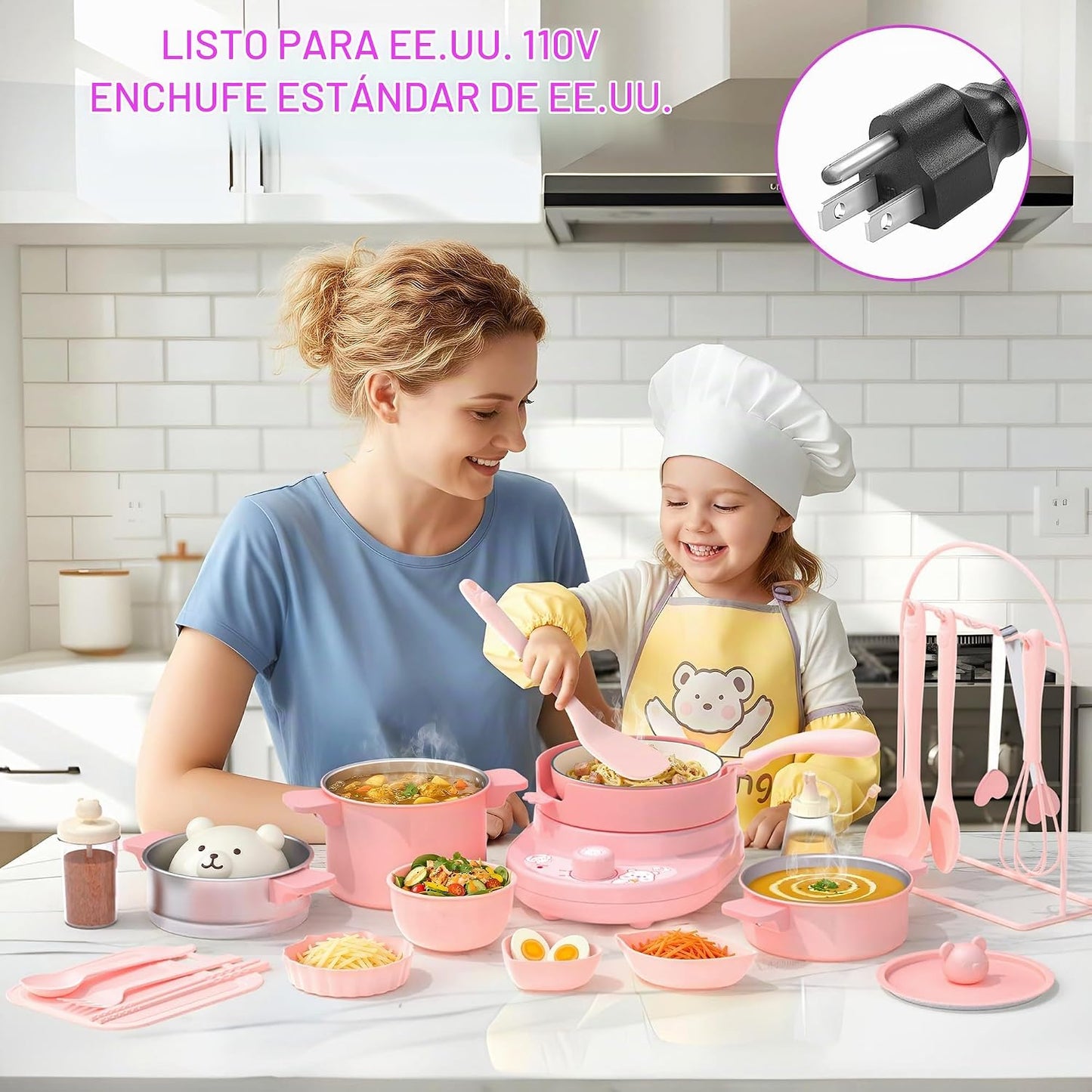 Gotoofun Juego de cocina para niños real para mini cocina, juego de...