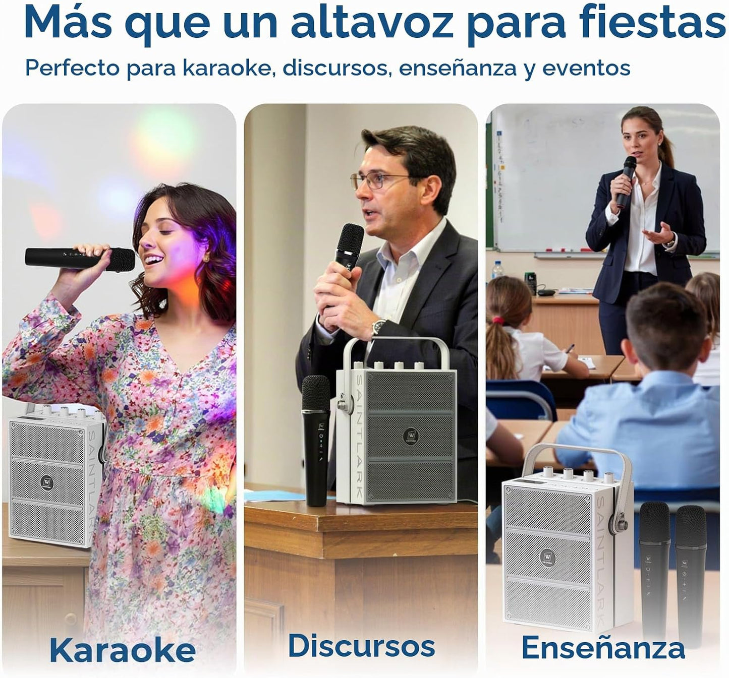 Amplificador de voz inalámbrico de 100 W, altavoz Bluetooth fuerte...