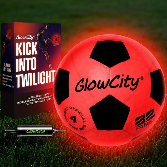 GlowCity Balón de fútbol que brilla en la oscuridad - Tamaños 3, 4,...