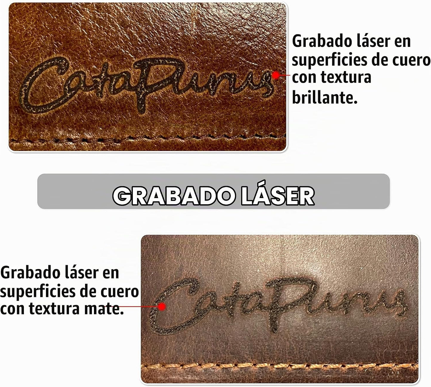 Cartera de cuero genuino de grano superior personalizable para homb...