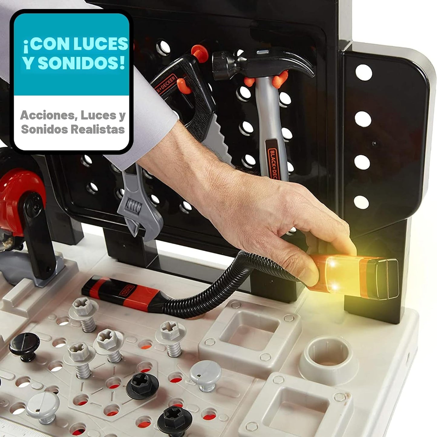 Black+Decker Banco de trabajo para niños - Taller de herramientas e...
