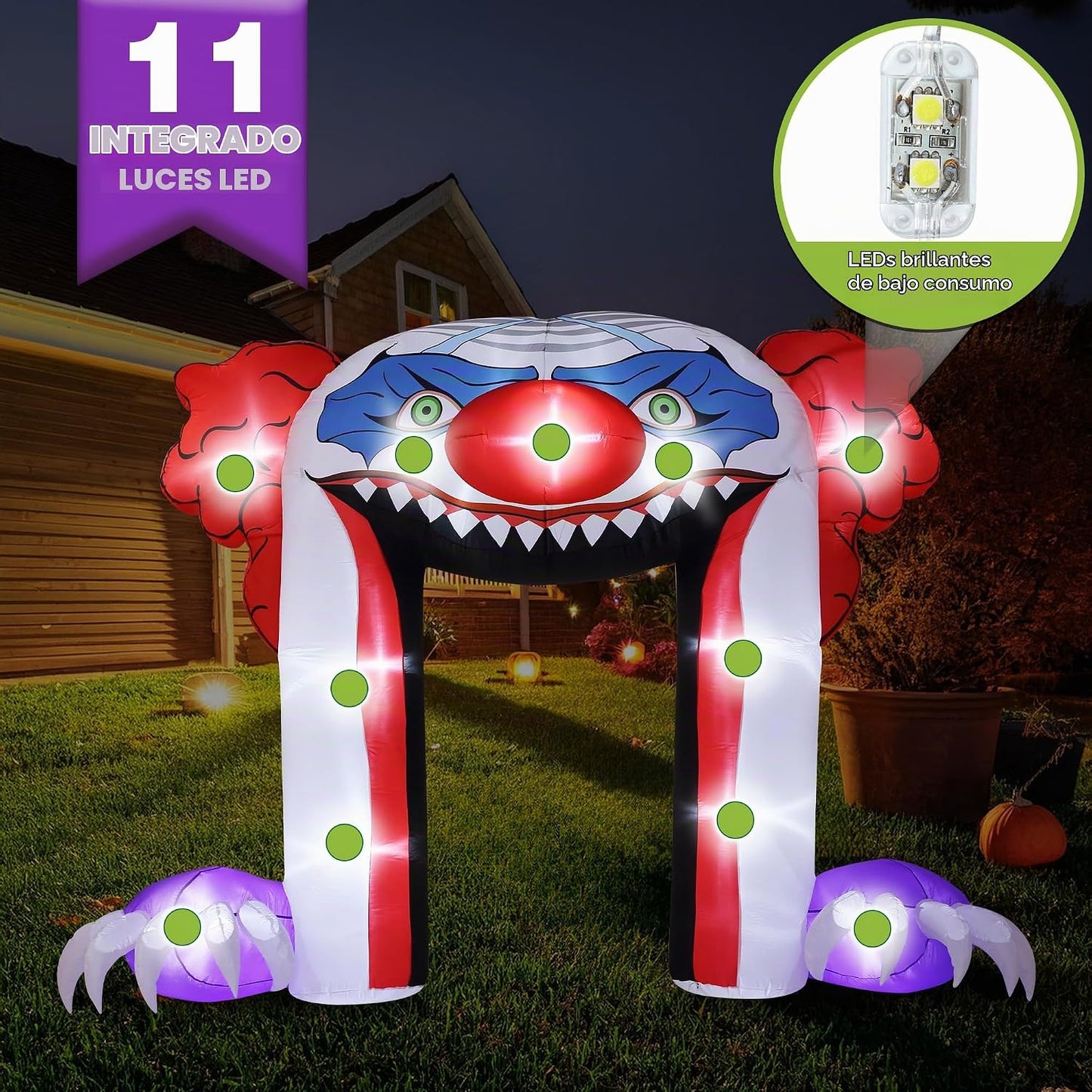 ZPISF - Inflables de Halloween gigantes de 11 pies con arco de paya...