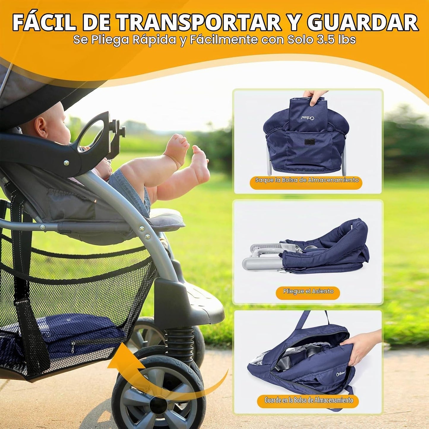 Silla alta con gancho Orzbow para bebés y niños pequeños de 6 a 36...