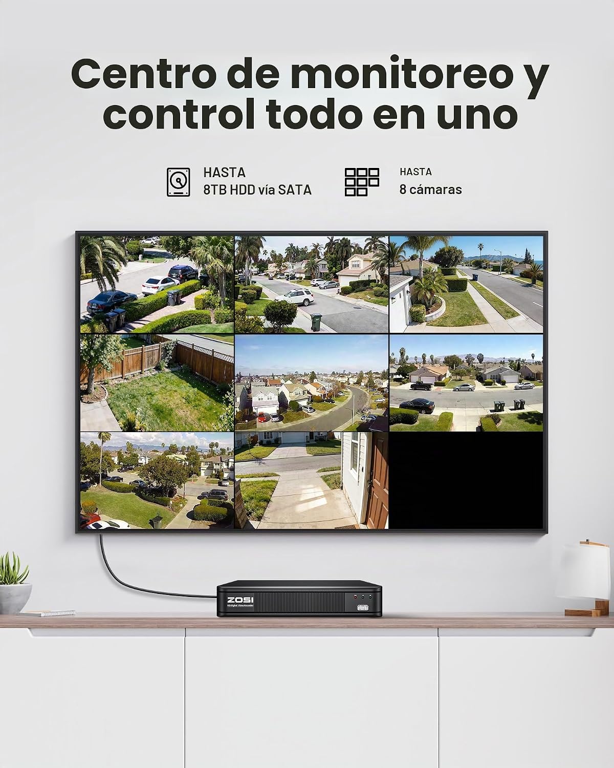 ZOSI Sistema de cámara de seguridad para el hogar 1080P al aire lib...
