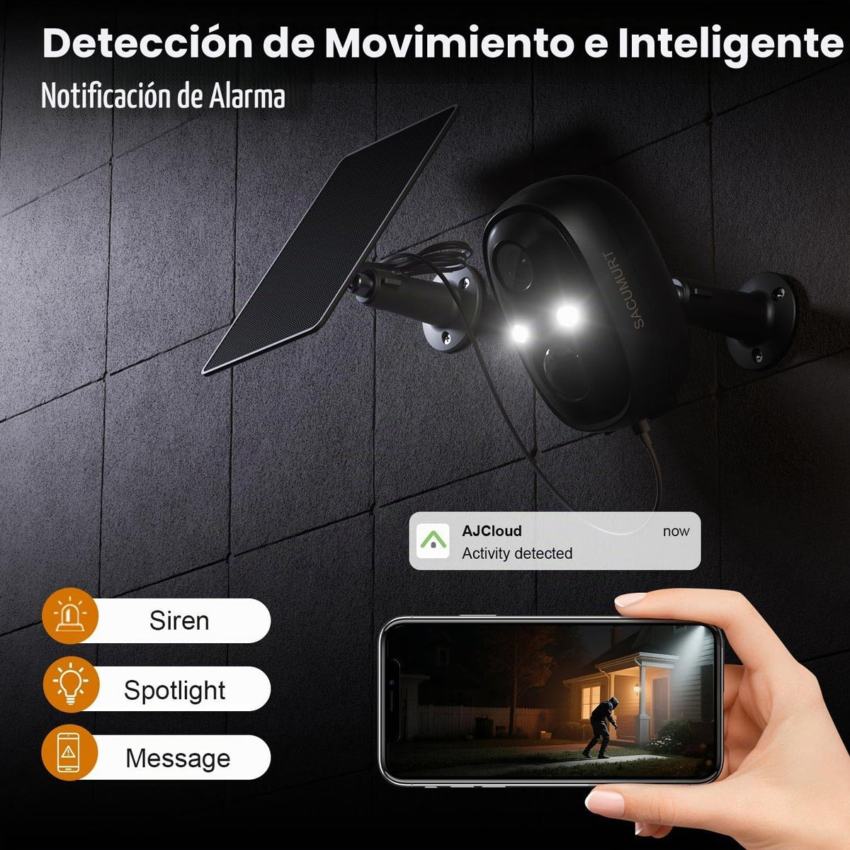 Cámaras de seguridad WiFi inalámbricas al aire libre, cámara solar...