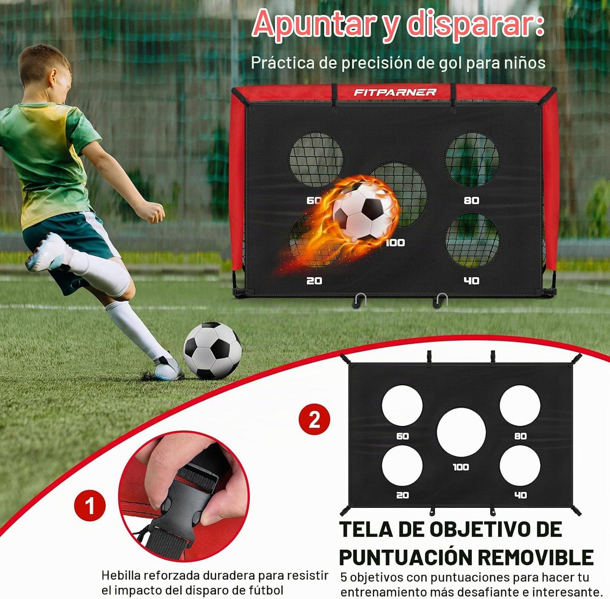 FITPARNER Portería de fútbol, portería de fútbol para niños en el p...