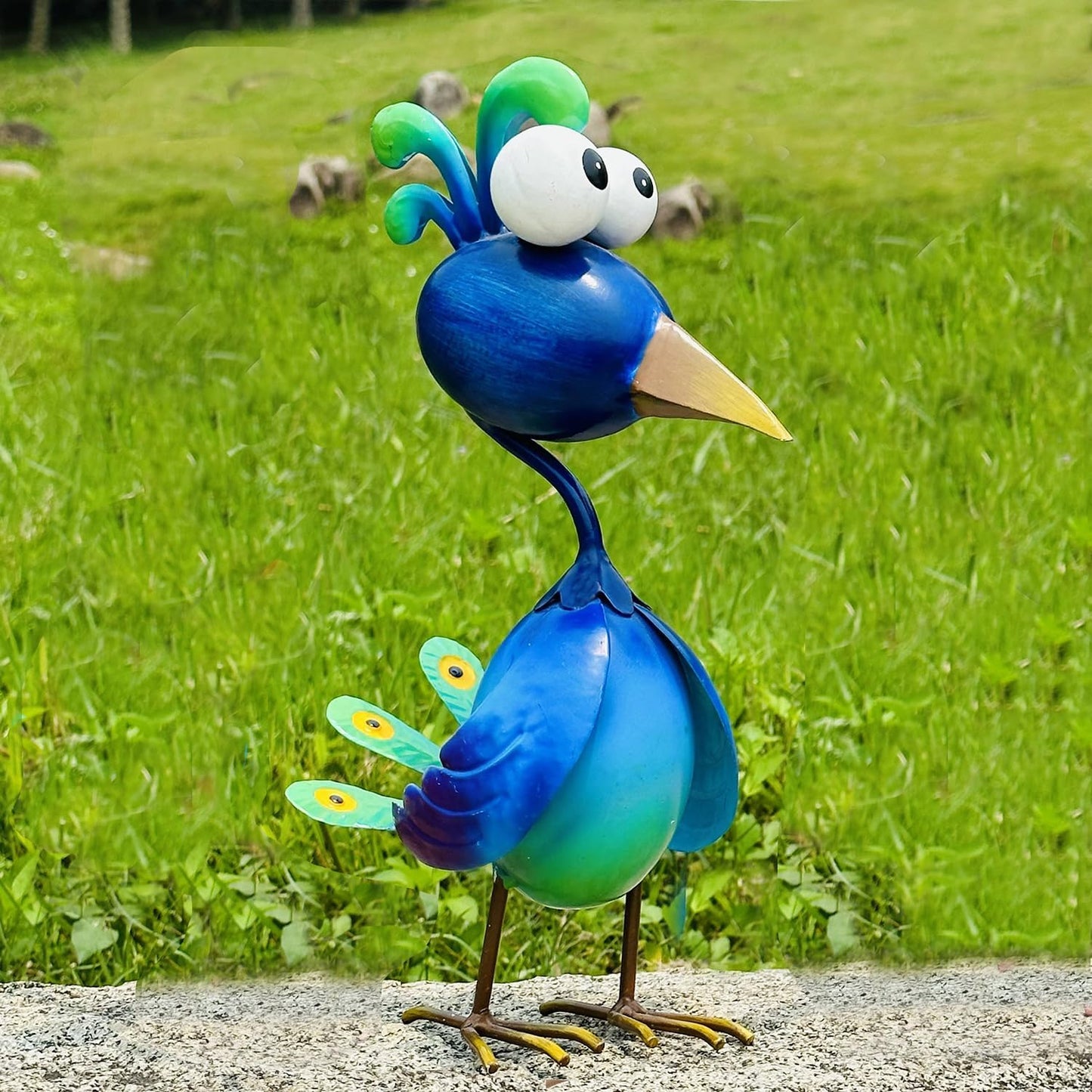 Kircust Decoración de Pavo Real de Metal Arte para Patio Estatuas a...