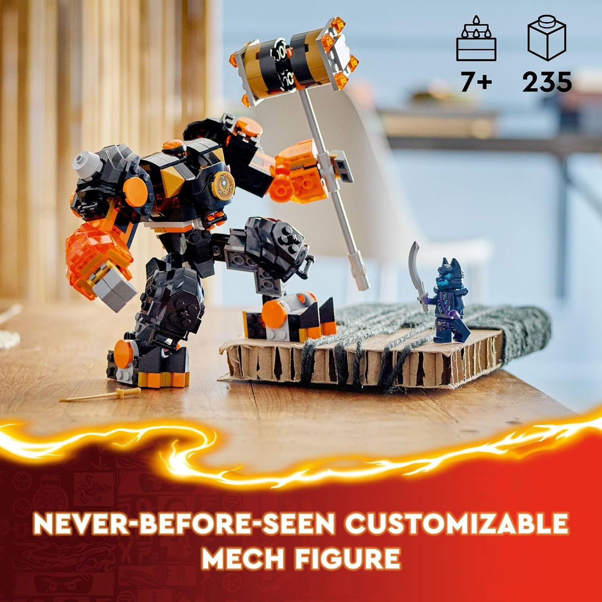 LEGO NINJAGO Cole's Elemental Earth Mech Mini Ninja juguete, fi...