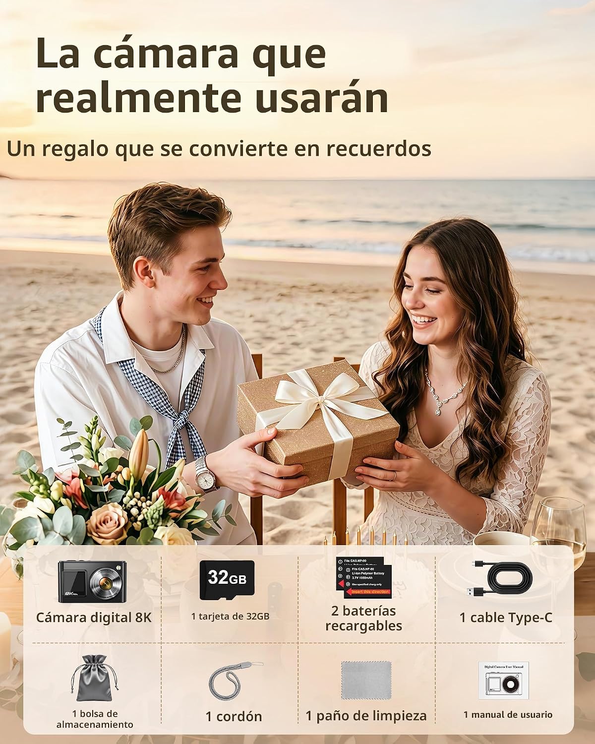 Cámara digital 8K, cámaras WiFi de 96 MP para fotografía con pantal...