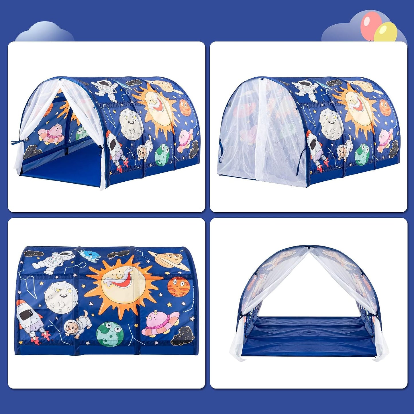 ANC POP Tienda de campaña para niños con tira de luces LED de 55 x...