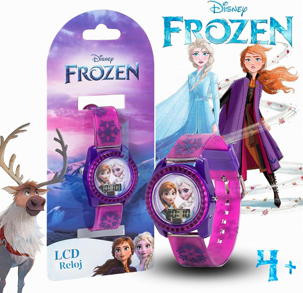 Accutime - Reloj de pulsera de cuarzo digital de Frozen, con pantal...