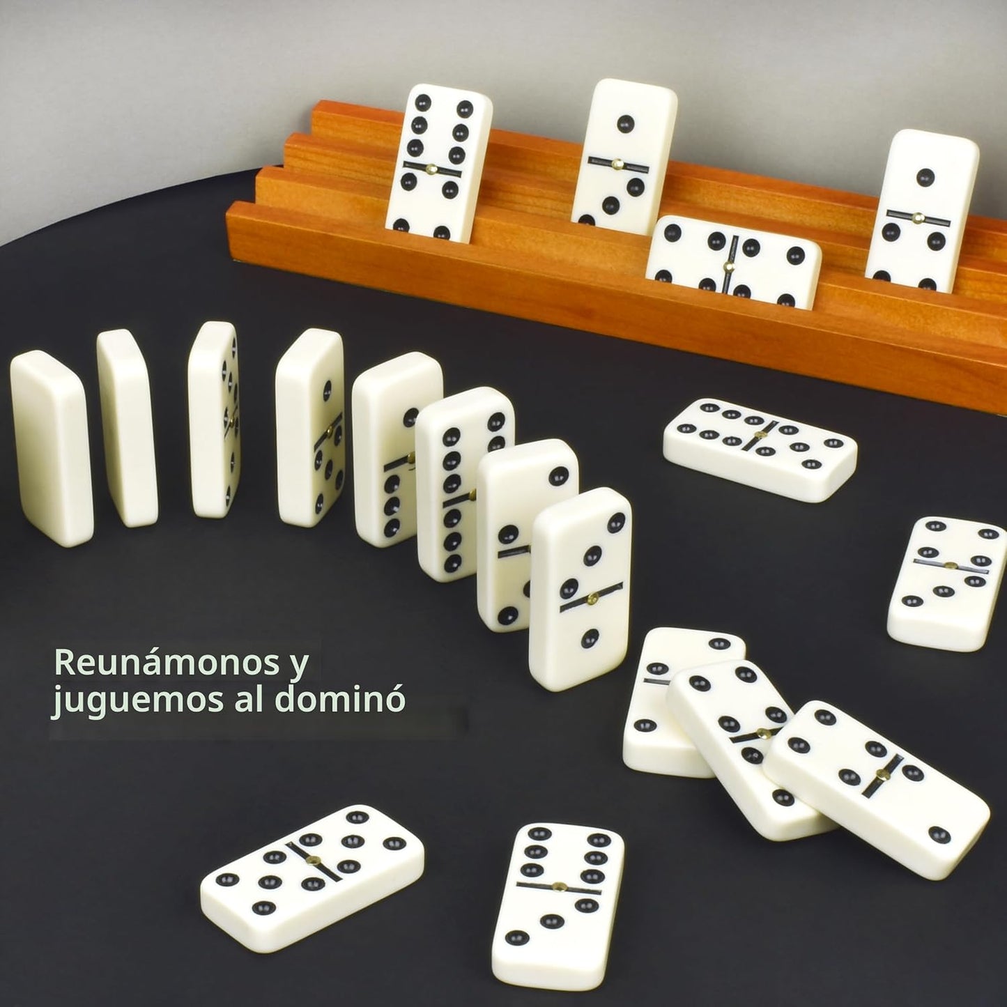 Queensell Juego de dominó para adultos, juego de dominó doble de 6...