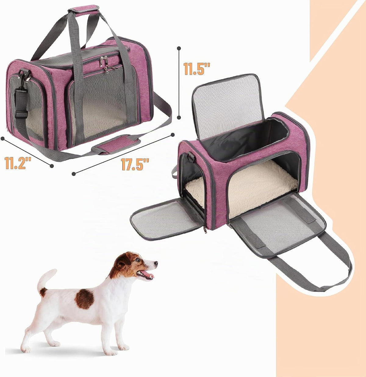 Mr. Pen - Transportador para mascotas, rosa, transportador de lados...